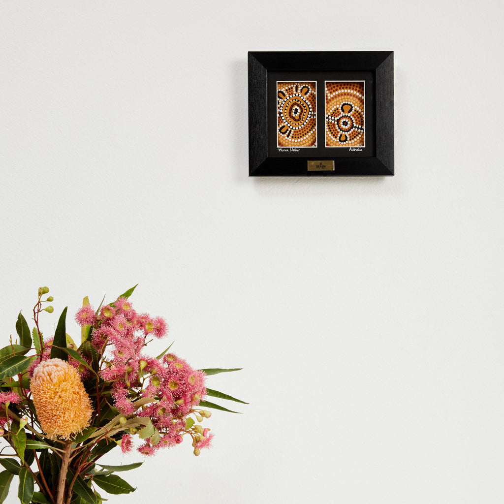 Framed dot art painting