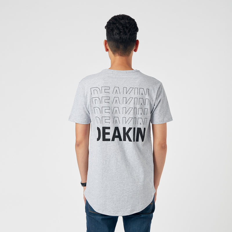 Unisex Stacked Logo Tee - Grey Marle