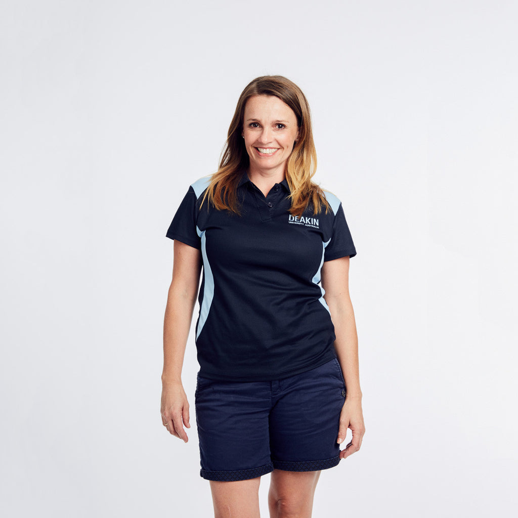 Polo Shirt in Navy and Sky - Ladies